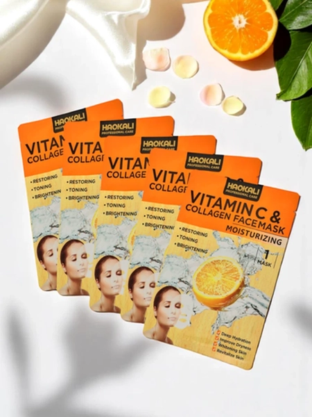 Haokali - Arcmaszk C-vitaminnal és kollagénnel - hidratál, világosít és tonizál.