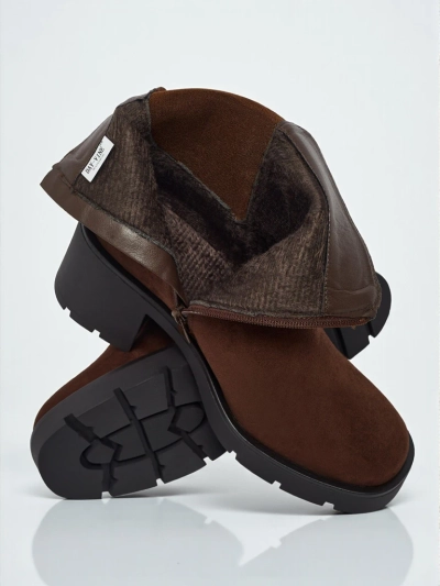 Női öko velúr bokacsizma vastag sarokkal Solenya