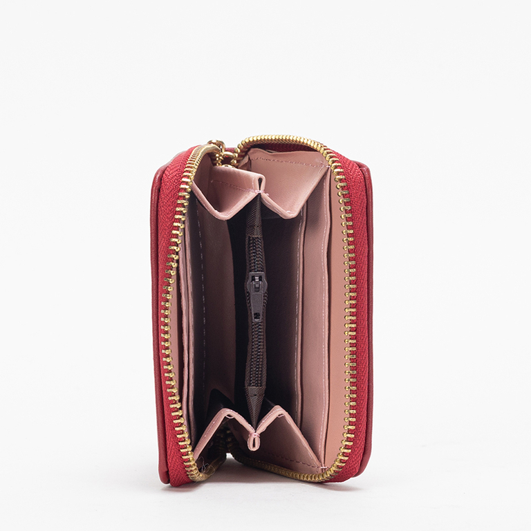 Női gesztenyebarna kis pénztárca kulcstartóval - Kiegészítők