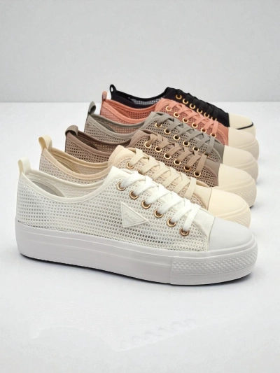 Női fehér Ariadne Mesh sneaker – szellős tornacipő lapos talpon