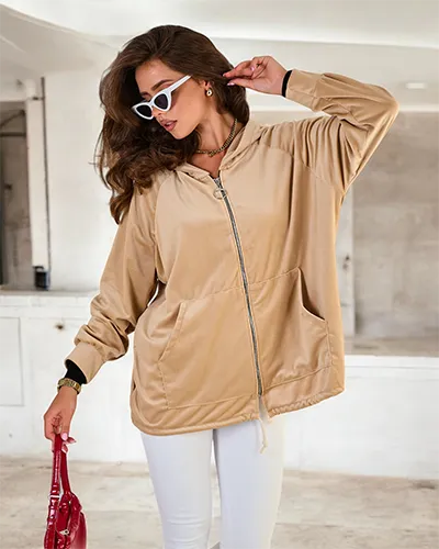 Royalfashion női cipzár nélküli kapucnis pulóver