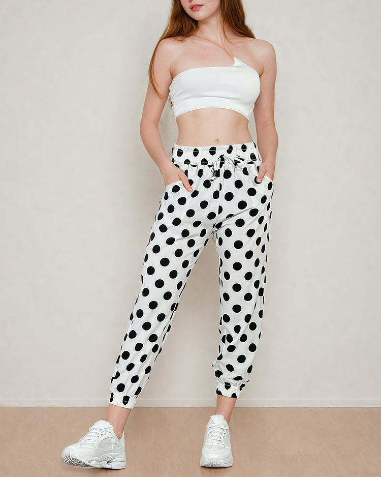 Royalfashion Női pöttyös szövetnadrág