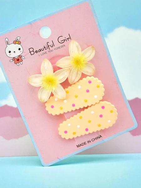 Virágmintás hajcsat szett