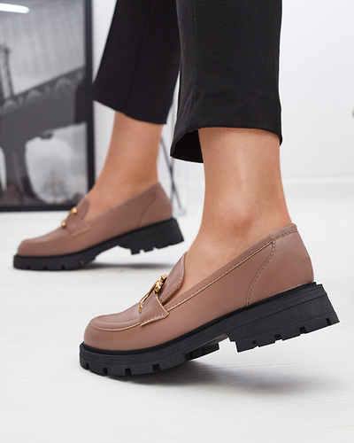 Bézs színű női mokaszin díszítéssel Grameo - Lábbeli