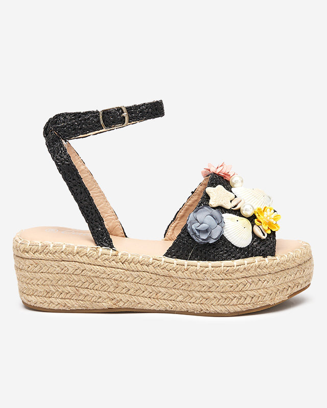 OUTLET Fekete női szandál díszített pánttal Soramis - Lábbeli