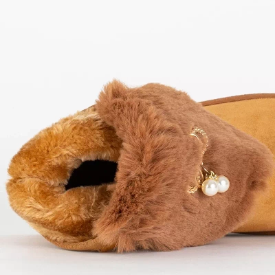 OUTLET Női teve hócsizma dekoratív Cioni- Shoes felsőrésszel