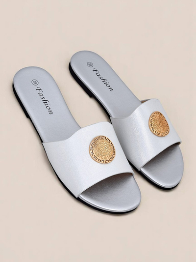 Royalfashion Női lapos talpú papucs Golden Slip