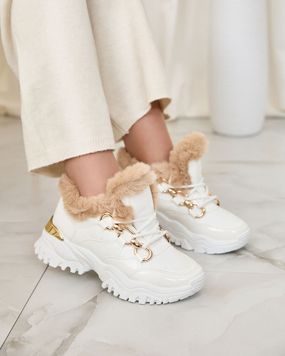 Royalfashion Fehér Carucca szigetelt női tornacipő