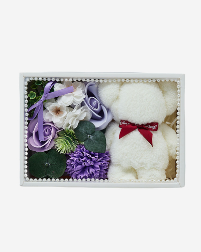 Royalfashion Flowerbox Virágok dobozban mackóval
