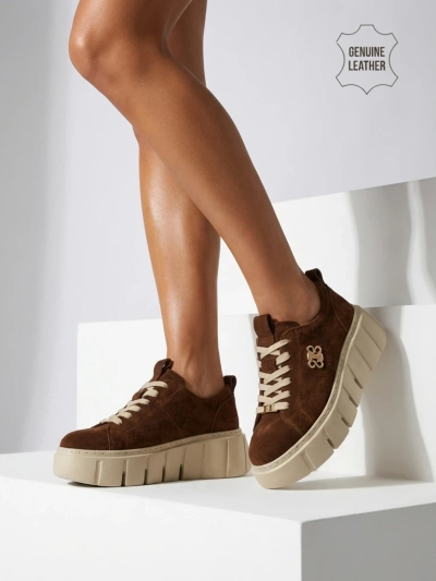 Renos sportos női sneakerek természetes bőrből