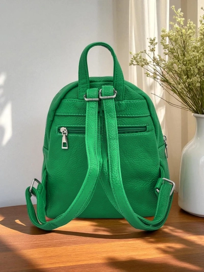 Elettra Verde női hátizsák Królewska Moda öko bőr 25x25x10 cm