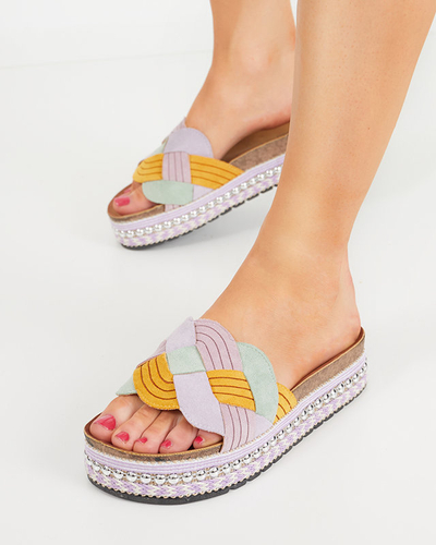 Lila női papucs vastag talpon Cekolina - Lábbeli