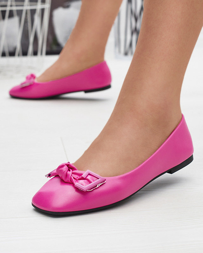 Női rózsaszín balerinák orrdíszítéssel Caxien- Footwear