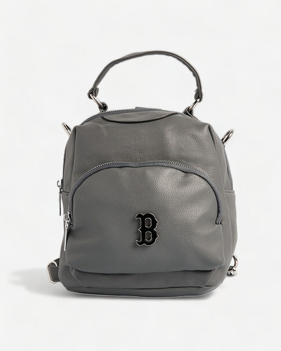 Royalfashion Szürke kis női ökobőr hátizsák