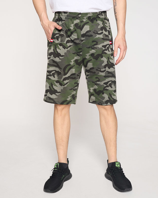 Zöld férfi terepszínű mintás melegítőnadrág - Ruházat