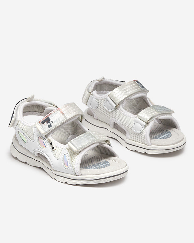 OUTLET Fehér gyerekszandál Berigi foltokkal - Lábbeli