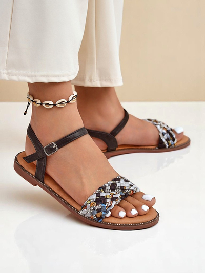 Royalfashion Női lapos talpú ColorStrap szandál