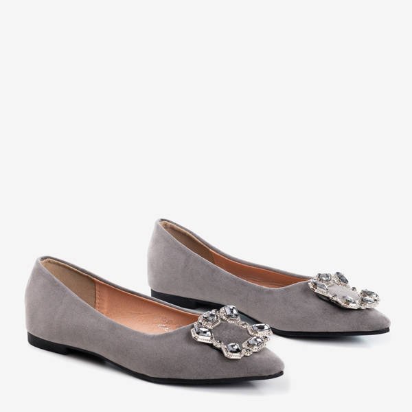 Szürke balerinák díszcsattal Vizerd - Lábbeli