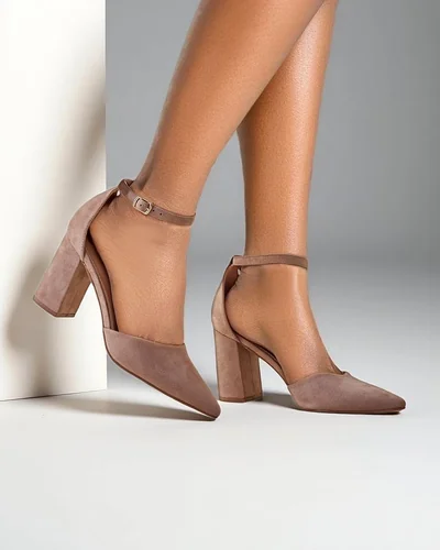 Royalfashion Női eco-suede magassarkú Caldeno