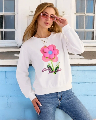 Royalfashion női vékony nyomtatott pulóver