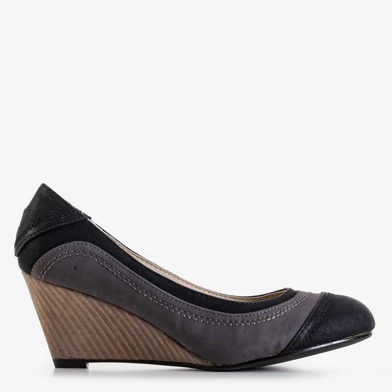 Fekete és szürke női ékszivattyúk Linnea - Cipők