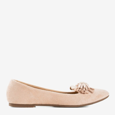 Różowe baleriny z ozdobą Fralise - Obuwie