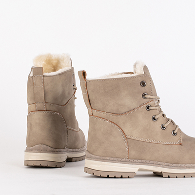 Női bézs matt csizma Misqa- Footwear