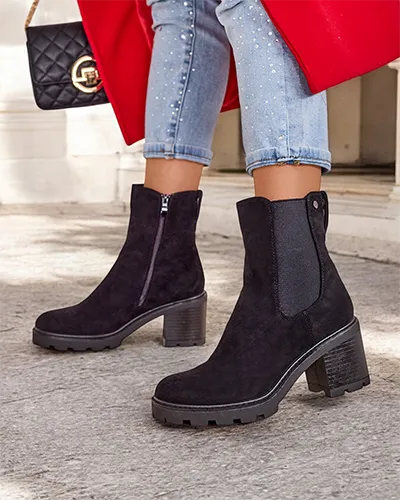 Royalfashion Eko-szövet női bokacsizma oszlopon Weggis