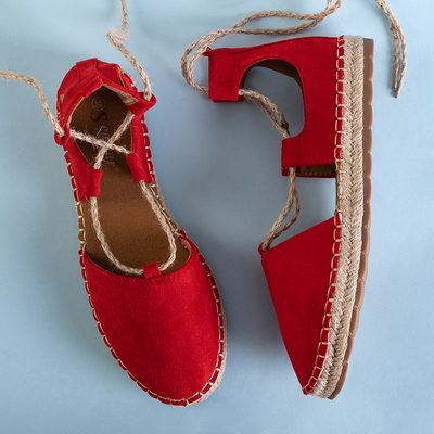 Asoria női piros kötött espadrilles - cipő