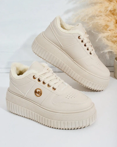 Royalfashion Melegített női tornacipő szőrmével Rozit