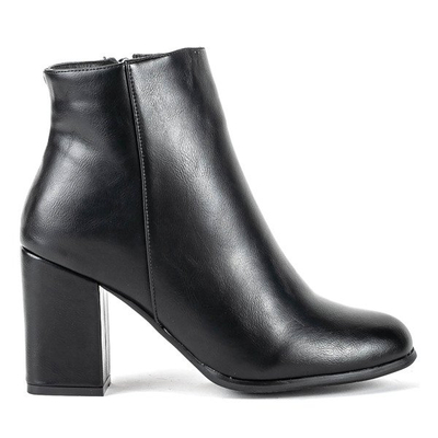 Czarne botki na wyższym słupku Pekan - Obuwie