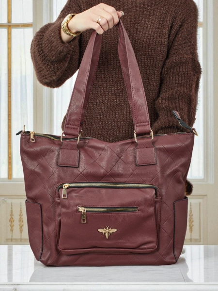 Marvaya női shopper táska, öko bőr, steppelt