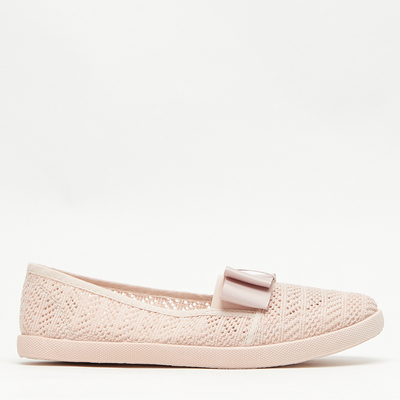 OUTLET Rózsaszín áttört tornacipő Nadin masnival - Lábbeli