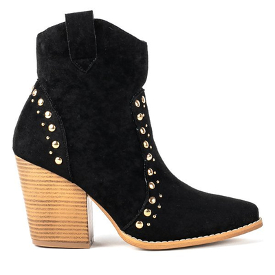 Fekete cowboy csizma a magas Gana oszlopon - Lábbeli