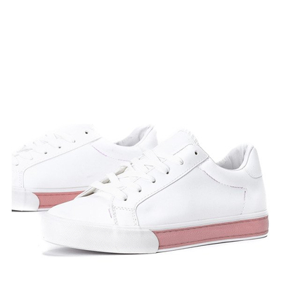 OUTLET Fehér - rózsaszín sportcipő ökológiai bőrből Elia - Lábbeli