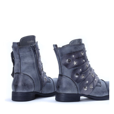 Szare workery z gwiazdkami Livija - Obuwie 