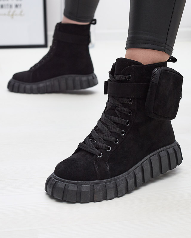 Női csizma tasakkal, fekete színben Sauups- Footwear