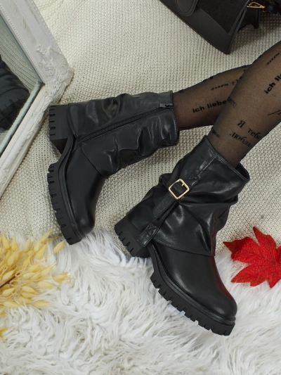 Magasított női Lunara öko bőr bokacsizma