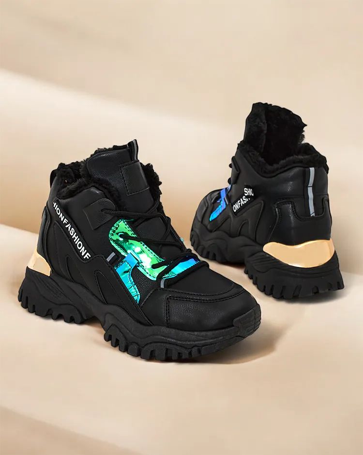 Royalfashion Női Sneakers Meleg Bélés Szintetikus műbőr felsőrészű női sportcipő a sneakerek stílusában, vastagabb talppal. Kandalló fűtésű belül. Nagyszerű kiegészítés a téli hétköznapi szettjeidhez! 87654321 <p>Női Szigetelt Snea