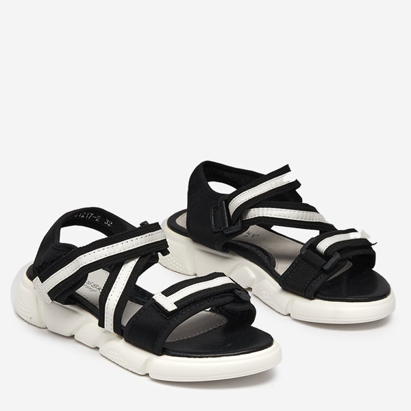 Fekete-fehér tépőzáras gyerekszandál Modis - Shoes