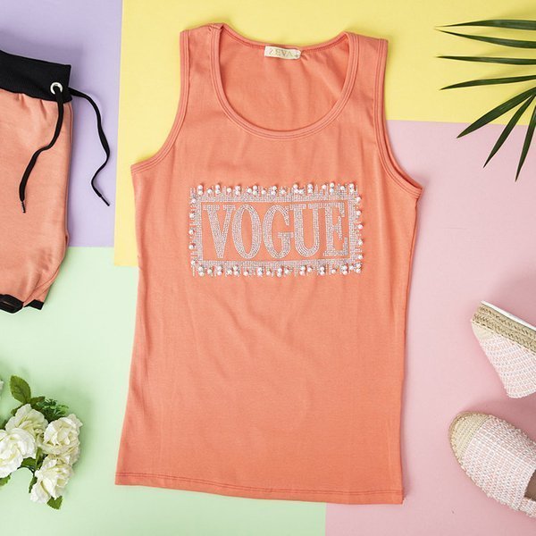 Rózsaszín női felső cirkóniával - Ruházat