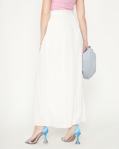 Női fehér rakott midi szoknya - Ruházat