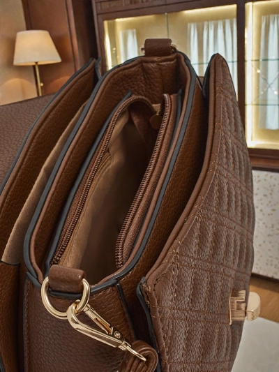 Luna Női Táska Sötétbarna Öko Bőr Elegáns