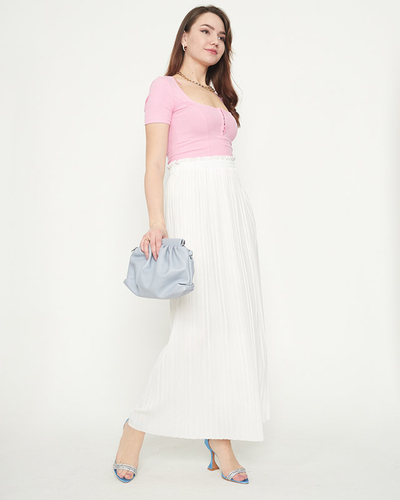 Női fehér rakott midi szoknya - Ruházat