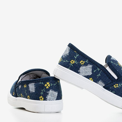 Granatowe dziecięce tenisówki slip - on Inga - Obuwie