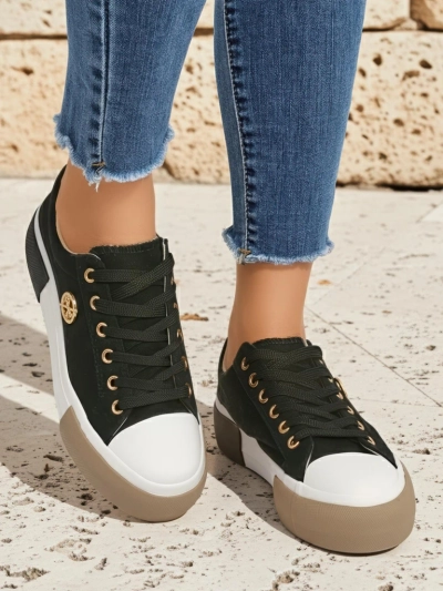 Fekete női Aurelio Canvas sportcipő