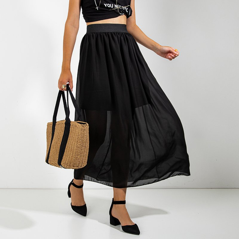 Női fekete maxi szoknya - Ruházat