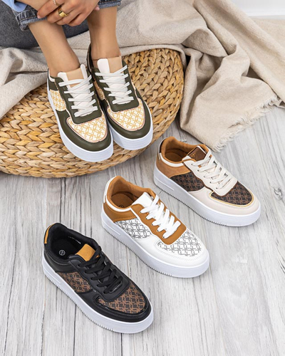 Női fehér sportcipő Glou mintával - Lábbeli