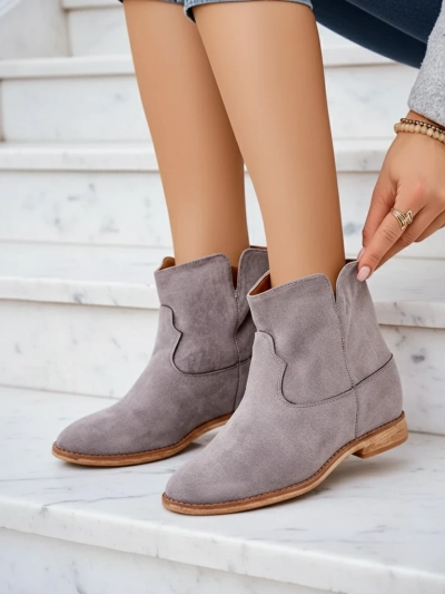 Royalfashion Kowboy-stílusú bokacsizma fedett cipelő talppal Kék kő