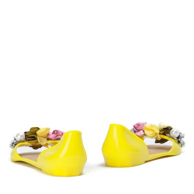 Żółte meliski z ozdobą Meliene - Obuwie